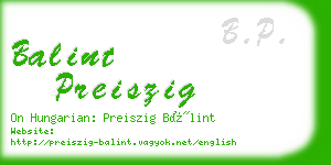 balint preiszig business card